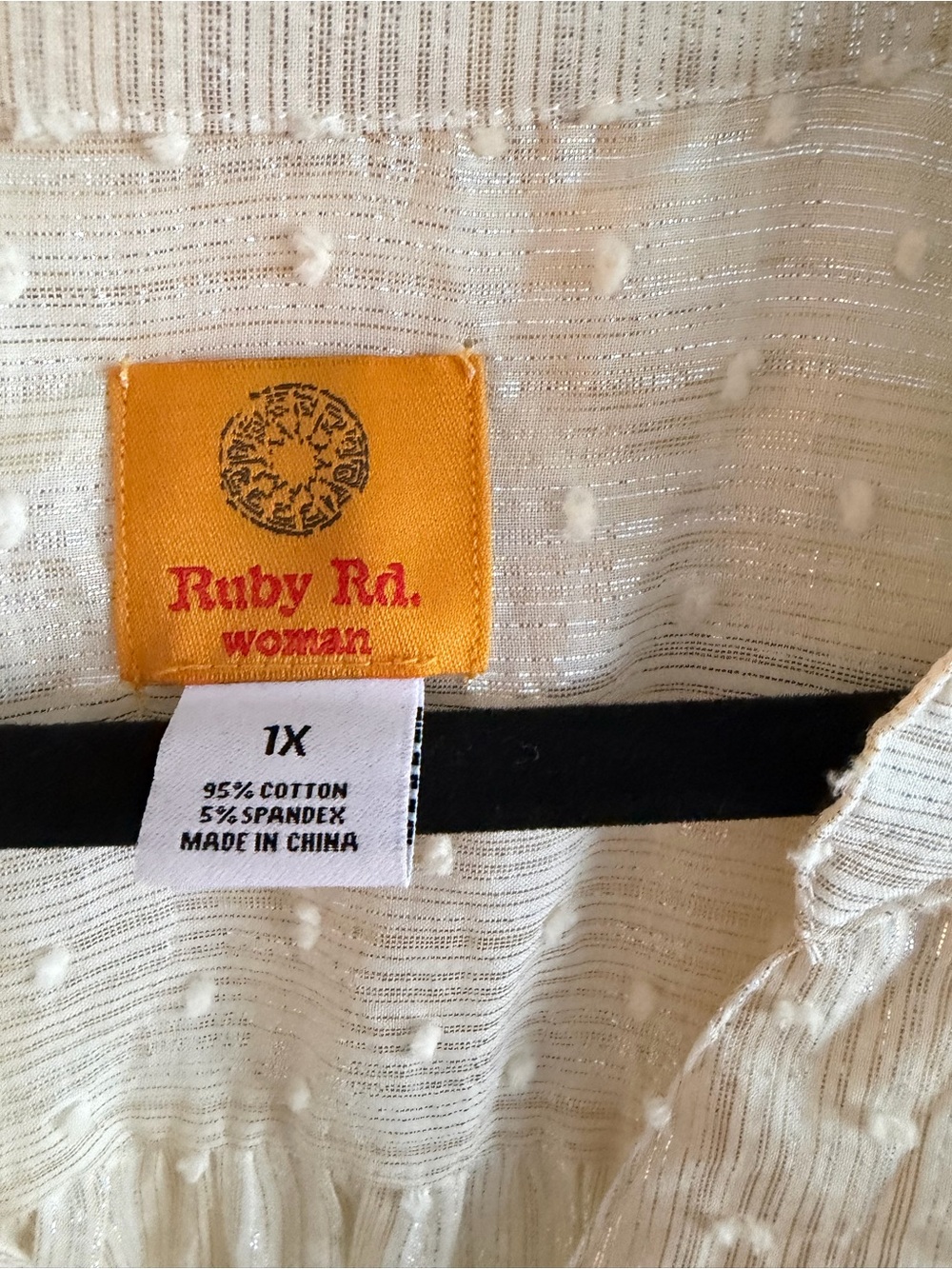 Ruby Rd. Cream Pintuck Button-Down Blouse - Picture 2 of 2